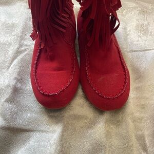 Red Fringe Children’s fringe boots
